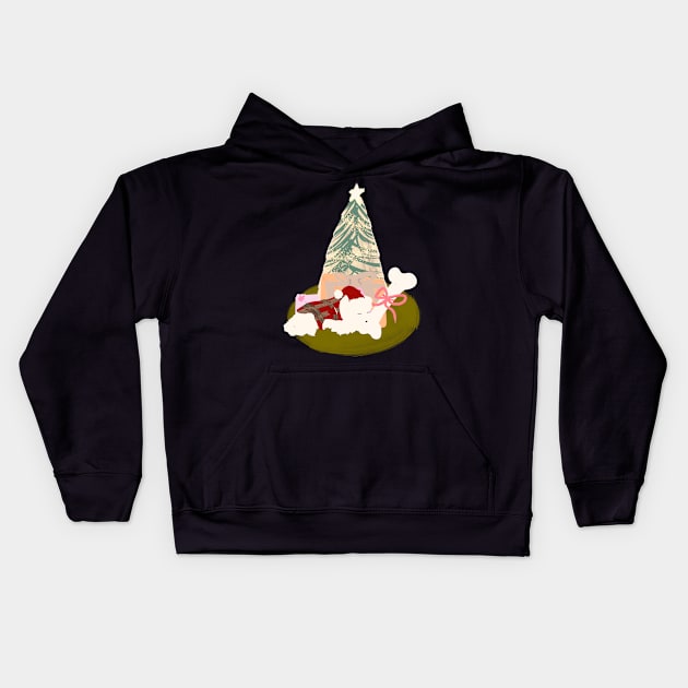 Christmas Dog Kids Hoodie by PatternbyNOK